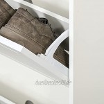HOMCOM Schuhschrank Schuhregal geräumig hölzern mit Türen und Regalen Spanplatte Weiß 76,2 x 19 x 116,8 cm