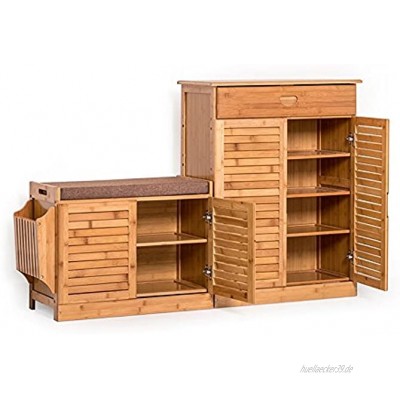 Schuhregal Feifei Schuhschrank Bambus Holz Shoebox Stauraum mit Schublade Veranda Tür Kabinett