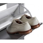 ts-ideen Schuhschrank in Weiß und Hochglanz Grau Schuhregal Schuhkipper Flur Diele Holz mit Einer Schublade und Ablage aus Glas 104 x 90 cm