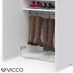 VICCO Schuhschrank mit Stiefelfach TORGE Schuhregal Diele Flur Weiß 180 x 80 cm Schrank Schuhständer Stiefelschrank Schuhablage