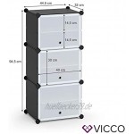 Vicco Schuhschrank modular DIY Steckregal System aus Kunststoff Garderobe Schuhregal 3 Fächer