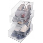 Whitmor 6362–2691–4klar Vue Collection Damen Schuh Box Set von 4 Plastik farblos Einheitsgröße