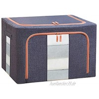 Clothes Storage Bag Thick Fabric Storage box Foldable Clothes Storage Bag with Zip and Carry Handle for Blankets Pillows Clothing Marine