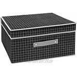 emmevi Platzsparende Aufbewahrungsbox aus festem Stoff faltbar Modell: Kleiderbox 50 x 40 x 25 cm Grau