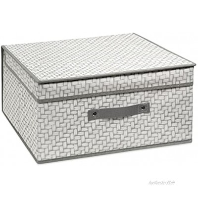 emmevi Platzsparende Aufbewahrungsbox aus festem Stoff faltbar Modell: Kleiderbox 50 x 40 x 25 cm Grau
