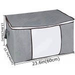 RLAVBL 6 Stück Aufbewahrungstasche mit durchsichtigem Fenster und Reißverschluss für Bettwäsche und Decken,84L,60x40x35 cm Grau