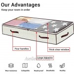 Under Bed Clothes Storage Bag Organizers 75L Large Capacity Organizer with Reinforced Handle Thick Fabric for Comforters Blankets Bedding Foldable with Sturdy Zipper Clear Window 2 Pack,Cream