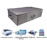 Unterbett Aufbewahrungsbeutel groß vielseitig Faltbare Aufbewahrungsboxen für Kleidung Bettwäsche Spielzeug etc. Stoff verstärkt mit Kunststoffplatten für attraktive Unterbett Vorratsbehälter