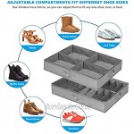 Unterbett-Kommode für Schuhe Aufbewahrung 2 Stück Schuh Aufbewahrungssysteme mit 16+4 Fächern Unterbett Schuh Organisierer Aufbewahrungsbox Schublade Faltbare Schuhaufbewahrung Stasche mit Deckel