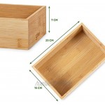 Ataxis Bambus Box – Ordnungsbox extrem nachhaltig – Aufbewahrungsbox B 15 x L 23 x H 7 cm x 0,7 cm Stärke – Bambus Organizer aus edlem Bambusholz – Sehr schönes Design 23x15x7