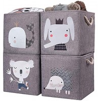 AXHOP Kinder Aufbewahrungsbox[4-Pack] 28 ×28 faltbare Aufbewahrungsboxen für Regal. Ideal für Kallax Kleidung Spielzeug Bücher Kinder Kinderzimmer Büro