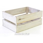 DIVERO 3er-Set Vintage Holzkiste weiß Staubox Weinkiste Obstkiste Größe „S“ 42 x 23cm Höhe 17cm Stapelbox Spielzeugkiste Regal-Box