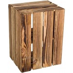 geflammte Holzkiste Bella 40 x 30 x 25cm Holzkiste Möbel-Kiste | Wein-Kiste | Obst-Kiste | Apfel-Kiste | Deko-Kiste aus Holz 4er set Quer