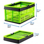 Grizzly 3 x Klappbox mit Griff faltbar aus Kunststoff Einkaufskiste klappbar und stapelbar 16L grün
