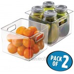 mDesign 2er-Set Aufbewahrungsbox klein ideal zur Küchen Ablage im Küchenschrank oder als Kühlschrankbox durchsichtig