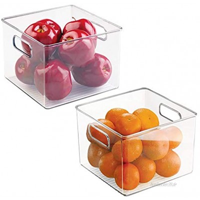 mDesign 2er-Set Aufbewahrungsbox klein ideal zur Küchen Ablage im Küchenschrank oder als Kühlschrankbox durchsichtig