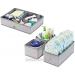 mDesign 4er-Set Kinderzimmer Aufbewahrungsbox aus Polypropylen – Stoff Aufbewahrungsboxen für Babysachen – auch als Kinderschrank Organizer oder für Schubladen – grau