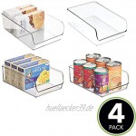 mDesign Aufbewahrungsbox groß – ideal zur Küchen Ablage im Küchenschrank oder als Kühlschrankbox – 4 Stück durchsichtig