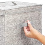 mDesign Geschenkpapier-Aufbewahrungsbox mit Deckel – seitliche Griffe abnehmbarer Deckel für lange Rollen von Geschenkpapier taupe hellbraun