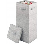 mDesign Geschenkpapier-Aufbewahrungsbox mit Deckel – seitliche Griffe abnehmbarer Deckel für lange Rollen von Geschenkpapier taupe hellbraun