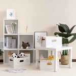 Yawinhe Set of 3 Faltbare Aufbewahrungsboxen Offene Ablage für Schlafzimmer Wohnzimmer Kinderzimmer Badezimmer 38*25*21cm Weiß