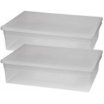 2 Stück XL Aufbewahrungsbox mit Deckel aus transparentem Kunststoff und XL Stauvolumen! Maße: 37,6 x 52 x 13,9 cm