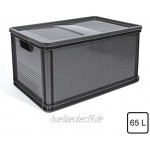 64 Liter Lagerkiste Euro Box Stapelbox Transportbox mit Deckel geschlossene Obstbox Gewerbekiste Lager