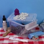 Cadine Aufbewahrungsbox Plastik Klein 6 Stück Kisten Plastik mit Deckel
