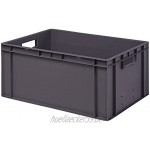 Design Eurobox Stapelbox Lagerbehälter Kunststoffbox in 5 Farben und 16 Größen mit transparentem Deckel matt grau 60x40x28 cm