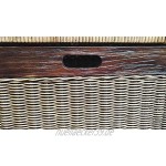 Hoher Korb mit Deckel Rattan Geflochten Farbe Vintage Braun Regalkorb Aufbewahrungsbox