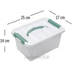Ikando Kunststoff Aufbewahrungsbox Plastikkiste mit Deckel für Erste-Hilfe-Haushalt den Außenbereich Transparent 6 Stück
