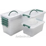 Ikando Kunststoff Aufbewahrungsbox Plastikkiste mit Deckel für Erste-Hilfe-Haushalt den Außenbereich Transparent 6 Stück