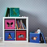 LOVE !T STORE !T IT Spielzeugkiste mit Deckel Schmetterling 30x30x30cm pink lila faltbare Spielzeugkiste für das Kinderzimmer Aufbewahrungsbox für Kinder 670308