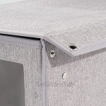 mDesign 2er-Set Aufbewahrungsbox mit Deckel und Sichtfenster – Schrankorganizer für das Schlaf- oder Kinderzimmer – würfelförmige Klappbox aus Stoff – grau