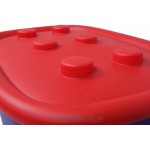 Ondis24 Spielzeugaufbewahrungsbox Spielzeugkiste Aufbewahrungsbox Kinder Spielzeugbox Funny mit großen Rädern und aufliegendem Deckel rot blau