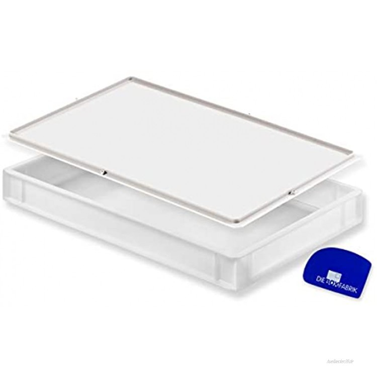 Pizzaballenbox mit Deckel 60 x 40 x 7,6 cm Kunststoffbehälter für Pizzateig Stapelbehälter Teigwanne Gärbox Teigbox 1x Box mit Deckel