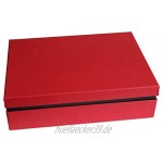 Ritter Design | Premium Aufbewahrungsbox Geschenkbox Dokumentenbox mit Deckel | kaschiert durch Bezugspapier | passend für DIN A4 | gefertigt in Deutscher Manufakturarbeit | rot schwarz