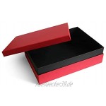 Ritter Design | Premium Aufbewahrungsbox Geschenkbox Dokumentenbox mit Deckel | kaschiert durch Bezugspapier | passend für DIN A4 | gefertigt in Deutscher Manufakturarbeit | rot schwarz