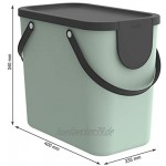 Rotho Albula Aufbewahrungsbox Deckel Kunststoff PP recycelt türkis anthrazit 25l 40 x 23,5 x 34 cm
