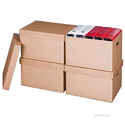 Smartbox Pro Archiv-Multibox und Automatikboden Ablagebox mit Deckel 10-er Pack braun