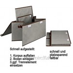 TOPP4u Faltbox groß mit Deckel geteilt im 2er Set grau 2 große Aufbewahrungsboxen ideal für Schränke und Regale 44 x 31 x 26 cm 35 Ltr. große Ordnungsboxen Aufbewahrungskisten