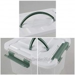 Vareone 7,5 Liter Stapelboxen Aufbewahrungsbox plastikkisten aus Kunststoff mit Deckel Transparent 6 Stück