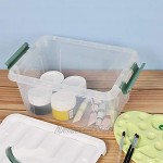 Vareone 7,5 Liter Stapelboxen Aufbewahrungsbox plastikkisten aus Kunststoff mit Deckel Transparent 6 Stück