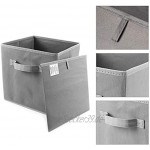 Anladia 4 Stück Grau Faltbare Aufbewahrungsbox 27x27x28cm Faltbox mit Fingerloch ohne Deckel für Raumteiler oder Regale