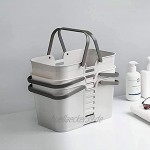 Badezimmer Aufbewahrungsbox Organizer Korb mit Griffen Kunststoff Aufbewahrungskörbe Tapelbare Regalkörbe für Bad und Küche Grau