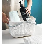 Badezimmer Korb mit Griff Organizer mit Griffen Kunststoff Aufbewahrungskörbe Tapelbare Regalkörbe für Bad und Küche Weiß
