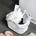 Badezimmer Korb mit Griff Organizer mit Griffen Kunststoff Aufbewahrungskörbe Tapelbare Regalkörbe für Bad und Küche Weiß