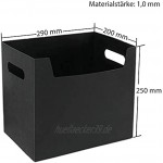 BoBoU 3er Set Aufbewahrungskorb ohne Deckel faltbar Faltbox Kunststoff PP Plastik 29x20x25cm Schwarz 3-STK.