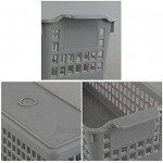 Dynko 6-Pack Plastikkorb Klein Rechteckiger Aufbewahrungskorb Grau und Transparent