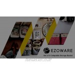 EZOWARE Faltbare Aufbewahrungsbox aus Leinen Aufbewahrungskorb mit Griffen – 3er Set Grau Beige